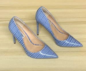 Women's Size 8 AU Steve Madden Point Toe Slip On Event Heels, Blue Croco - Picture 1 of 6