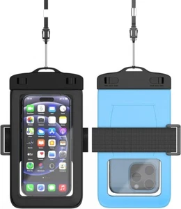 Universal Waterproof Phone Pouch w/Arm Band & Lanyard Armband Diving Beach - Zdjęcie 1 z 7