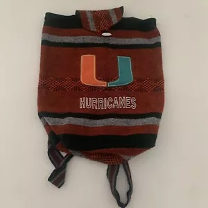 UM Miami Hurricanes Knit Woven Tote Bag Carrying Bag Backpack - Picture 1 of 4