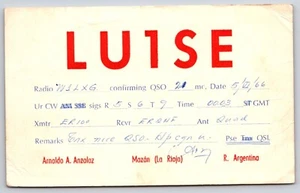 Qsl Radio Ham Card Argentina LU1SE 1966 - Picture 1 of 3