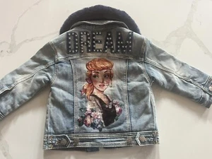 Monnalisa Girls Cinderella Princess Jean Jacket Disney Size 3 - Picture 1 of 7