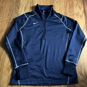 Nike Herren Medium Sweatshirt Pullover Therma-Fit blau Viertelreißverschluss Sportbekleidung Freizeit - Bild 1 von 8