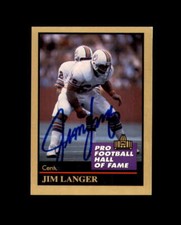 Jim Langer Signed 1991 Pro Football HoF Miami Dolphins Autograph