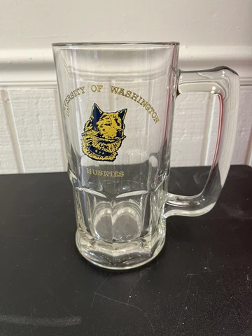 UW Huskies Glass Beer Mug University of Washington Seattle XL Beer Mug Cover