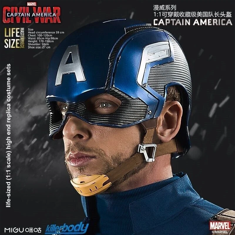 Original 1:1 Killerbody Captain America Helmet Wearable Mask Halloween Cosplay - Image 1 of 4