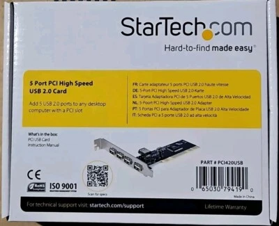 StarTech 5-Port High Speed USB 2.0 Card , PCI420USB - Image 1 of 2