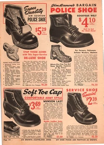 1943 Print Ad POLICE SHOE ARMY STYLE SERVICE SHOE 9.5" x 6.5" Jim Brown product - Picture 1 of 3