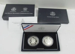 2000 P Leif Ericson Millennium Proof Two-Coin Commemorative Set Coins Box & COA - Picture 1 of 5