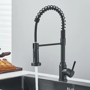 Negro Grifo Cocina Fregadero Extraíble Caño 360° Giratorio Grifería Mezclador ES - Imagen 1 de 11