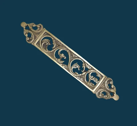 Brass Floral Door Pull Beautiful Peacock Wing Design Welcome Door Handle EK738 Cover