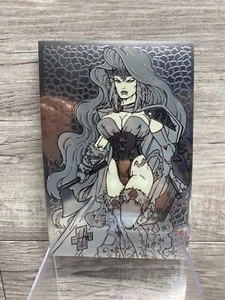 1996 Chaos Comics Krome Lady Death Mega Chromium Oversized Card VIKING LD - Picture 1 of 2