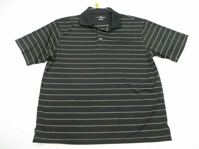 GRAND SLAM Polo Shirt Men's Size L Athletic GOLF Short Sleeve Black Striped - Image 1 of 4