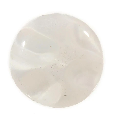 Victorian antique Czech white satin marbled art glass rosette shank button Cover