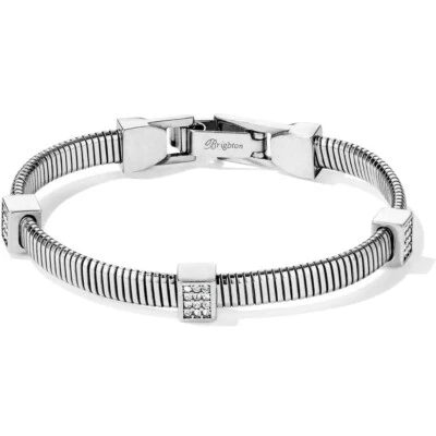 NWTag Brighton MERIDIAN ZENITH TUBOGAS Silver Crystal Bracelet MSRP $82 - Image 1 of 3