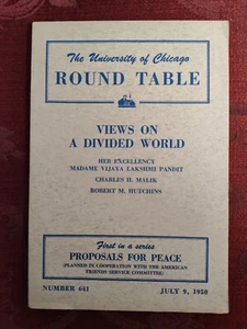 CHICAGO ROUND TABLE July 9 1950 Vijaya Lakshmi Pandit Charles H Malik - Picture 1 of 1