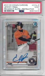 2020 Bowman Chrome Jeremy Pena 1st Auto Refractor RC /499 PSA 9 MINT ASTROS! - Bild 1 von 2