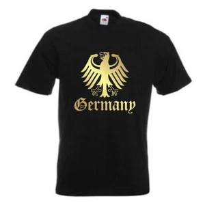 T-Shirt GERMANY Ländershirt mit Bundesadler golddruck (WMS07-04a) - Bild 1 von 1