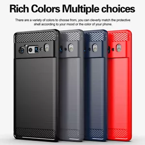 For Google Pixel 7 8a 10 9 Pro 9a 4a Carbon Fibre Shockproof Soft TPU Case Cover - Picture 1 of 18