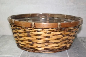 Woven Wicker Rattan Basket planter pot Farmhouse/Boho Home Decor 4x10.5in - Foto 1 di 4