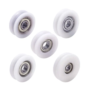 Nylon Pulley Wheel Bearing U-Groove Embedded Guiding Rail Sliding Door White - Picture 1 of 16