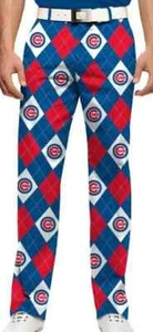 New Mens Chicago Cubs Loudmouth Golf Pants 42" x 32" Argyle - Picture 1 of 1