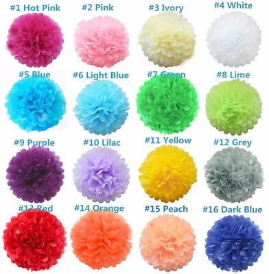 I-DEAL Tissue Paper Pompoms Pom Poms Flower Balls Fluffy Wedding Party Decoration