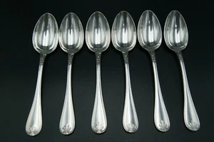 CHRISTOFLE EMPIRE MALMAISON 6 DINNER SPOONS SILVERPLATED BRILLANT LUSTER FRANCE - Picture 1 of 12