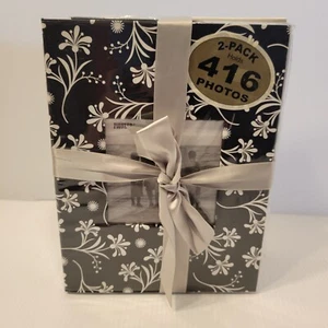 Pioneer Photo Album 2-Pack Holds 416 4"x6" Photos Black Floral Cover - Picture 1 of 3