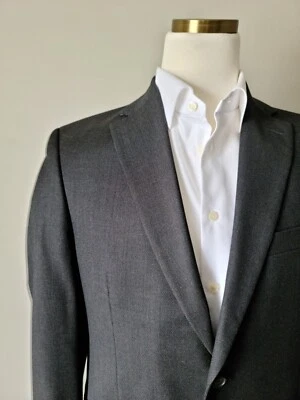 Blazer Barneys New York 40R Loro Piana Lana Super 130s Gris Oscuro Piel de Tiburón Foto 1 de 4