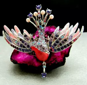 RARA SPILLA JOAN RIVERS EDIZIONE LIMITATA SWAN BIRD OF PARADISE SPILLA NUOVA rara - Foto 1 di 13
