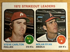 1973 Topps “1972 Topps Strikeout Leaders” Steve Carlton Nolan Ryan #67 Low-Grade