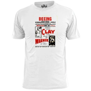 Herren T-Shirt Clay V Warner Vintage Boxen Poster Heavyweight Ali - Bild 1 von 2