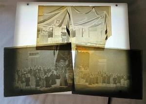 Antique Glass Negative Photo Slide Lot School Group & Interior - Picture 1 of 7