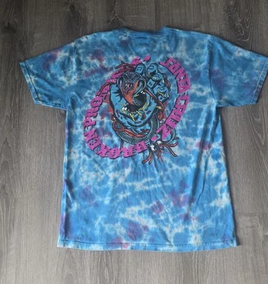 Santa Cruz Skateboards X Broken Promises Blue Tie Dye Tee Shirt Medium Y2K - Image 1 of 4