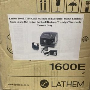 Lathem Time 1600E kabelloser Atomzeiterrekorder mit Tru-Align Funktion dunkelgrau - Bild 1 von 2