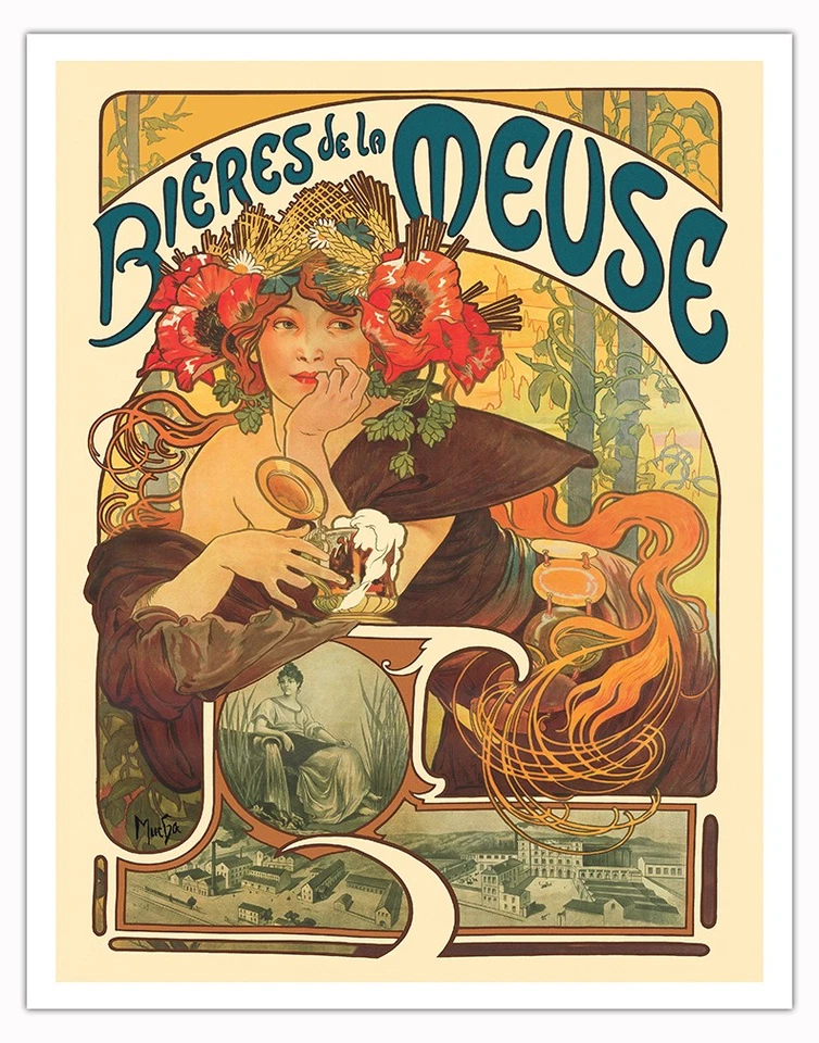 Cerveza de la musa - Póster publicitario francés vintage de Alphonse Mucha 1897 Foto 1 de 1