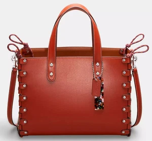 Coach Re-Laceable Tote Crossbody CO667 SM/MD In DEEP ORANGE Coachtopia Leather - Picture 1 of 24