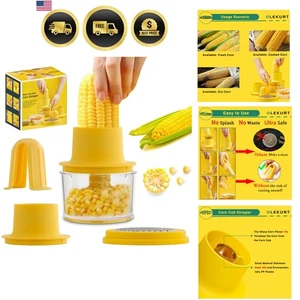 Herramienta peladora de maíz pelador de maíz cortador de grano de maíz aparatos de cocina amarillo - Imagen 1 de 9