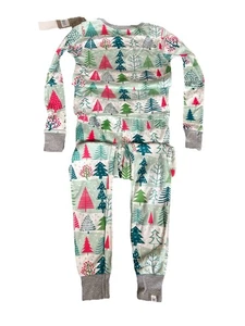 Honest Baby Christmas Pajama Set Kids Size M (12) Feelin Pine Green - Picture 1 of 12