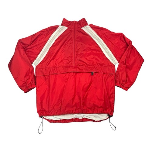 Giacca a vento vintage Eastbay foderata full zip rossa bianca Coach grande antivento