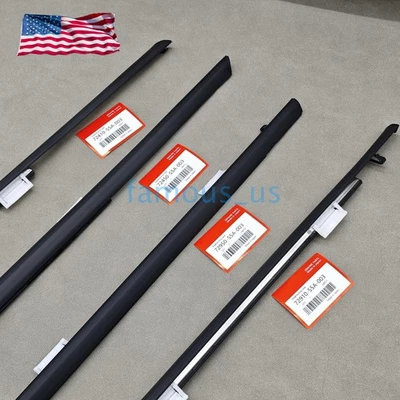4PCS Door Weather Strip Window Belt Seal For 2001-05 Honda Civic FREE SHIP Foto 1 de 4