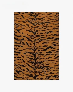 New Hand Tufted 100%Woolen Area Rug NK TIGRIS RUST BLACK Carpet for Living Room - Picture 1 of 4