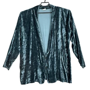 CP Shades Velvet Tunic Jacket Womens L Green Open Boho Fall Event Fairy Layer - Picture 1 of 8