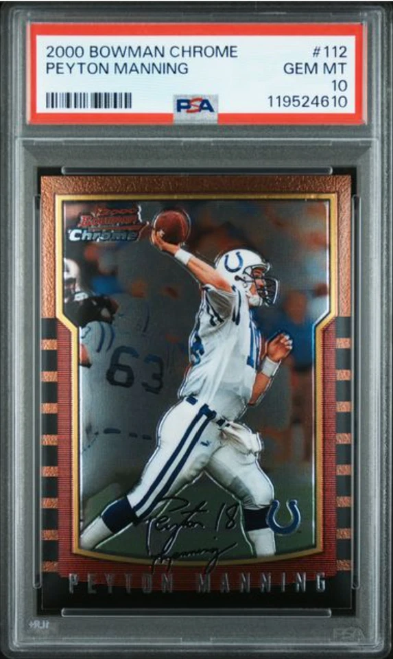 2000 Bowman Chrome Peyton Manning #112 PSA 10 GEM MINT Colts HOF QB Low Pop (38) - Image 1 of 2