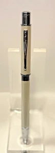 Vintage Cross Pearlescent White Sable Ballpoint Pen with Chrome Trim  #AT0362-7 - Picture 1 of 5