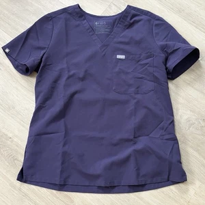 FIGS Technical Collection Scrub Top Women's Medium Plum V Neck - Picture 1 of 5