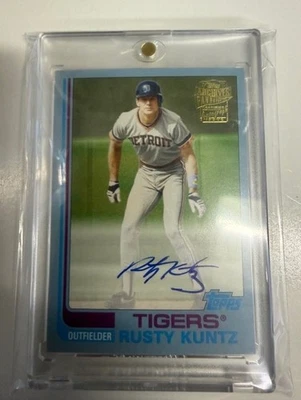 2017 Topps Archives Rusty Kuntz Fan Favorites Auto Blue /75 SSP - Image 1 of 2