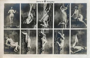 Fernande Jean Agelou Nude Risque Multiview 1900�s RPPC Photo Postcard COPY - Picture 1 of 2