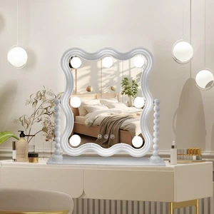 Hollywood Desktop Makeup Mirror 7 LED Bulbs, Roman Column Style, Tray, Touch - Picture 1 of 10