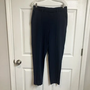 Lands End Pull On Sport Knit Tapered Leg Ankle Ponte Pants Navy Blue Size M TALL - Picture 1 of 11